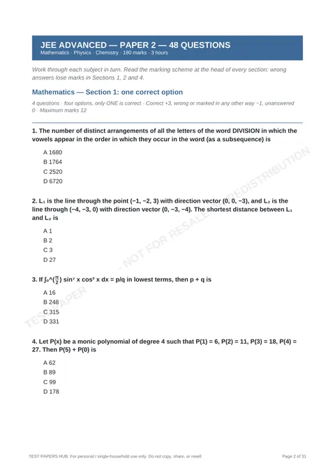 Questions preview