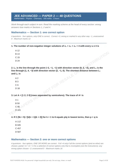 Questions preview
