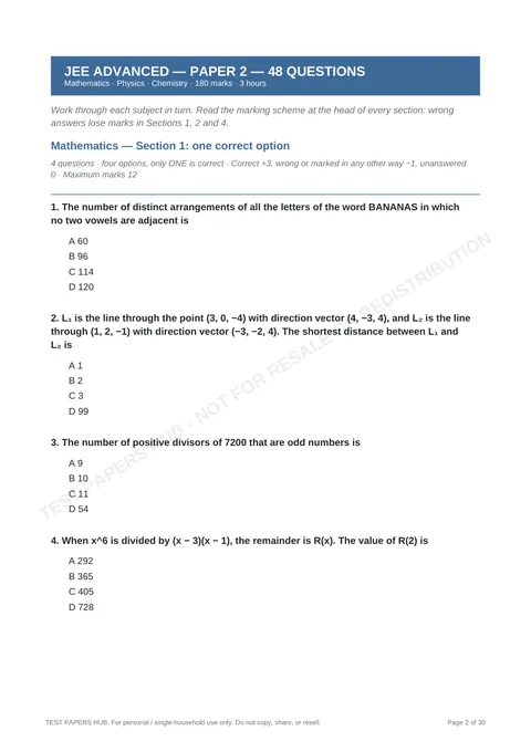 Questions preview