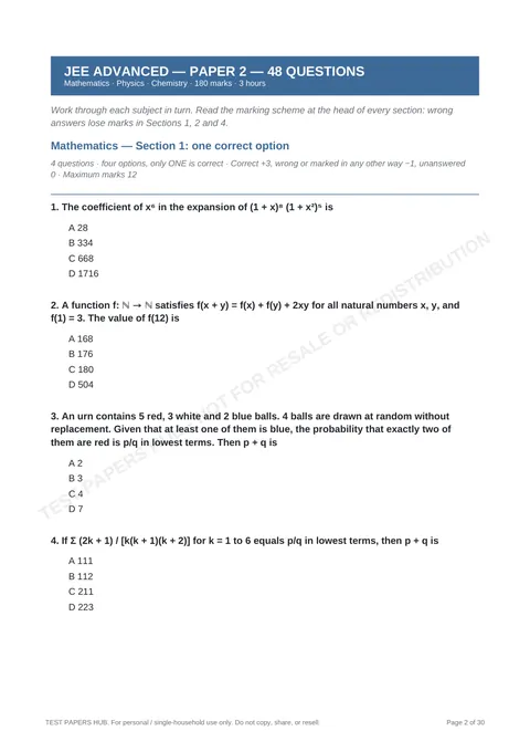 Questions preview