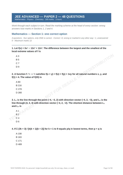 Questions preview