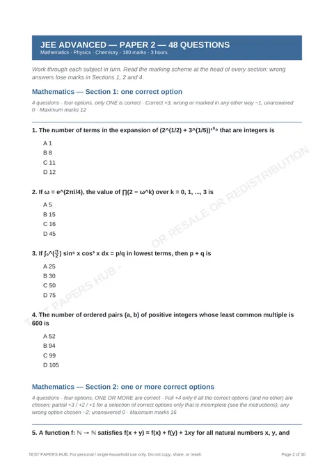 Questions preview