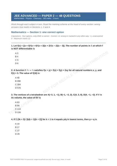 Questions preview