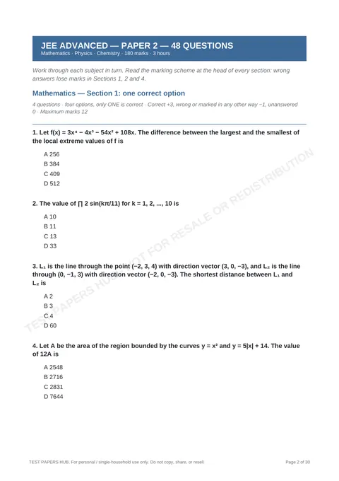Questions preview