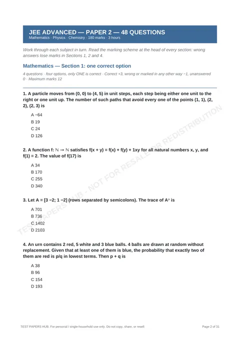 Questions preview