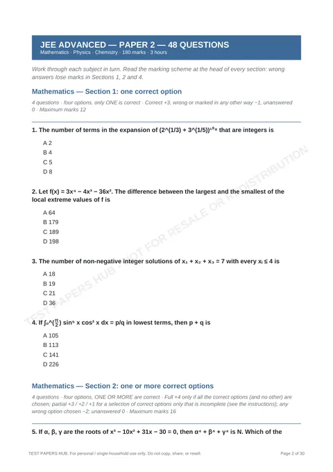 Questions preview