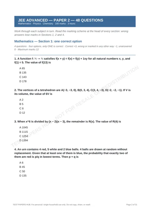 Questions preview