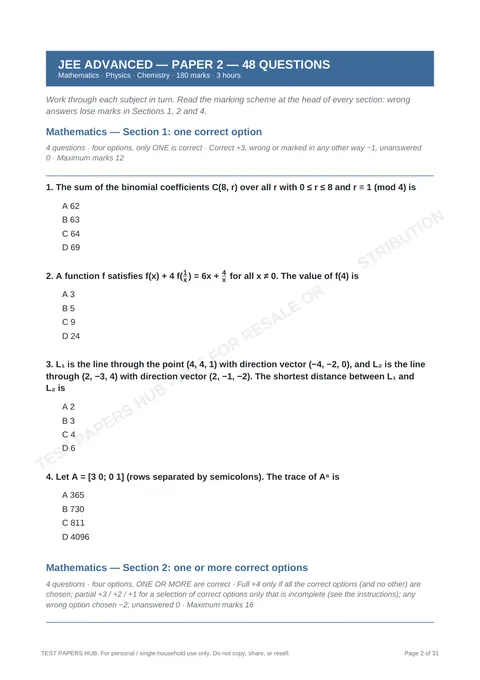 Questions preview