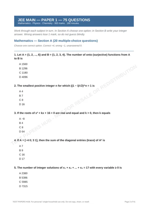 Questions preview