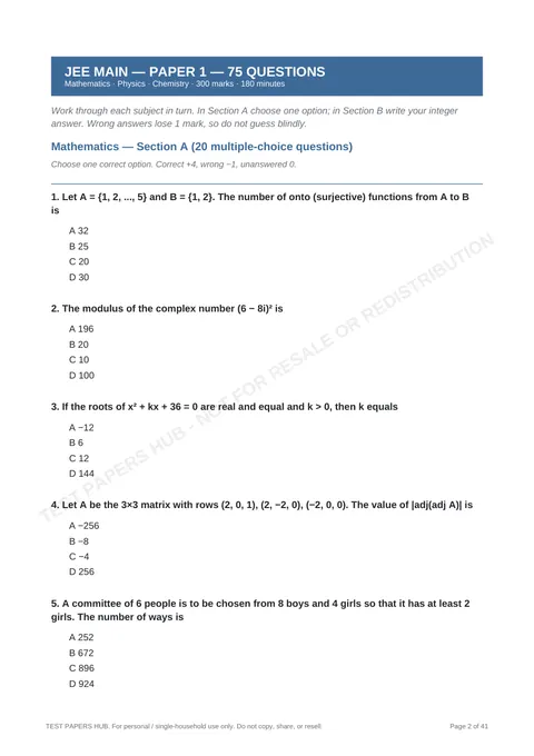 Questions preview