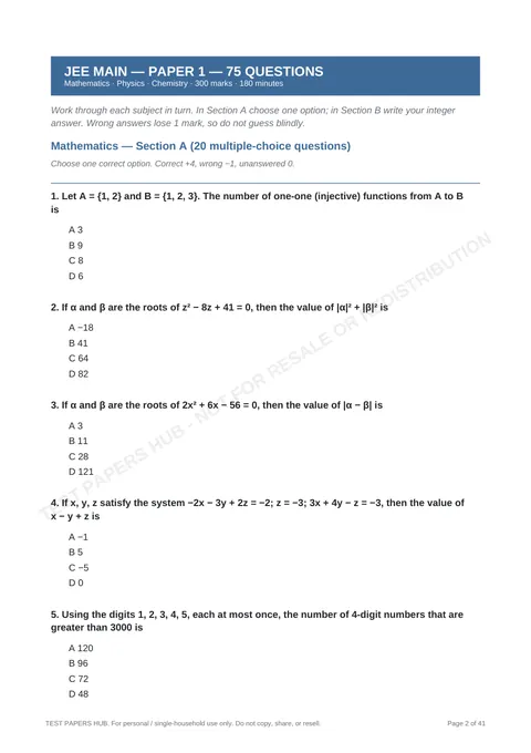 Questions preview