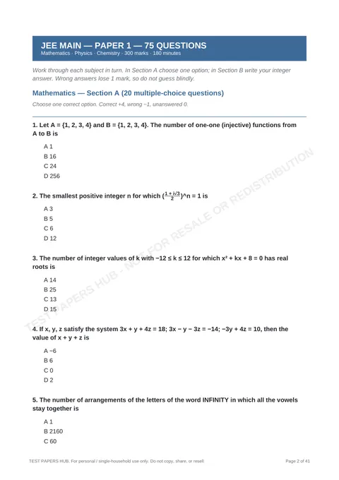 Questions preview