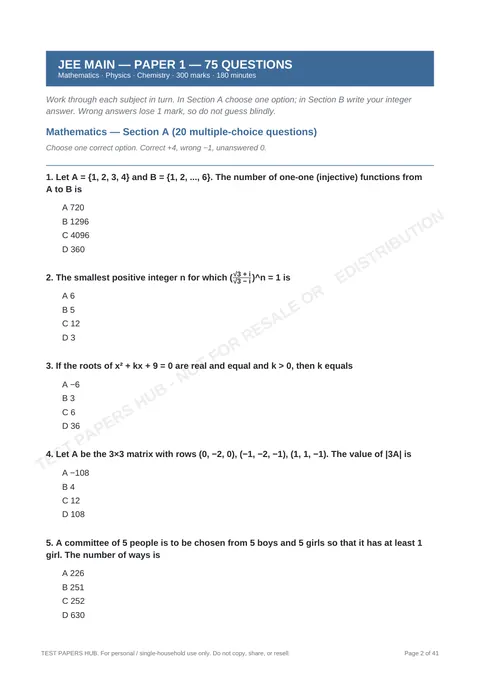 Questions preview