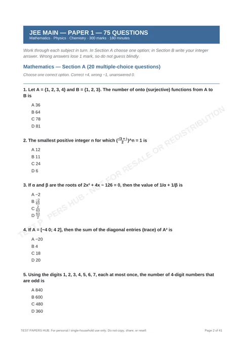 Questions preview