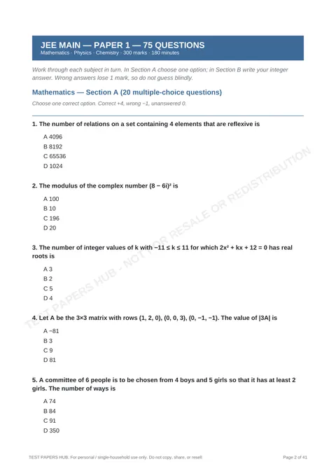 Questions preview