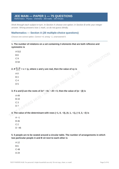 Questions preview