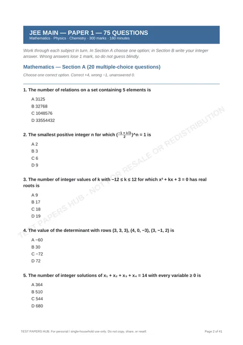 Questions preview