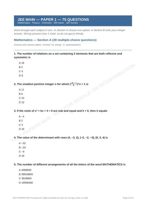 Questions preview
