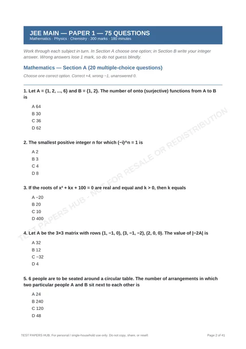 Questions preview
