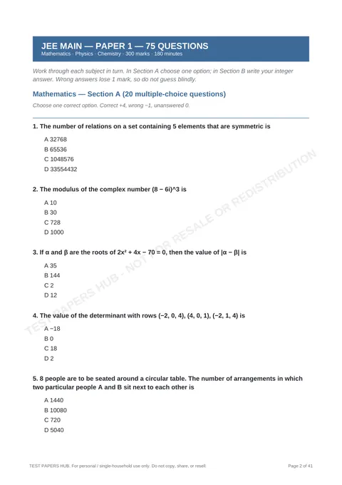 Questions preview