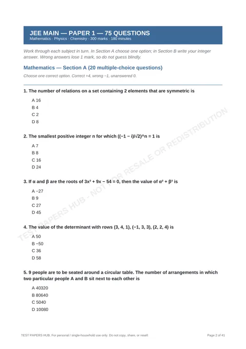 Questions preview