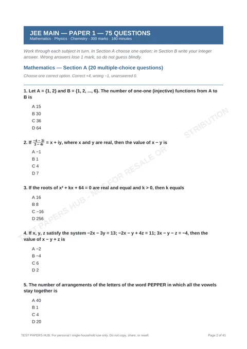 Questions preview