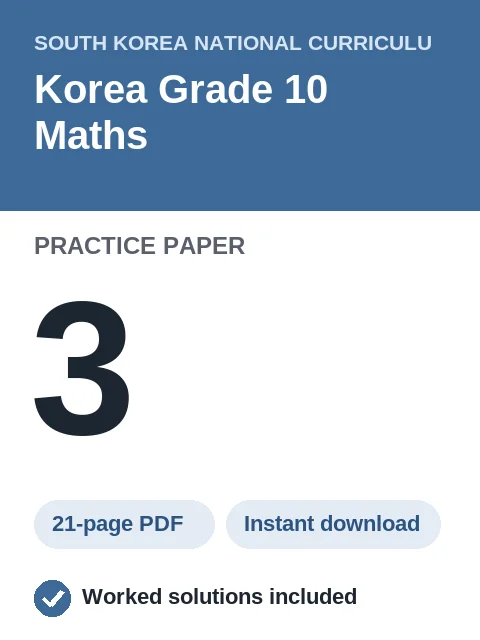 Korea Grade 10 Maths Practice Paper 3