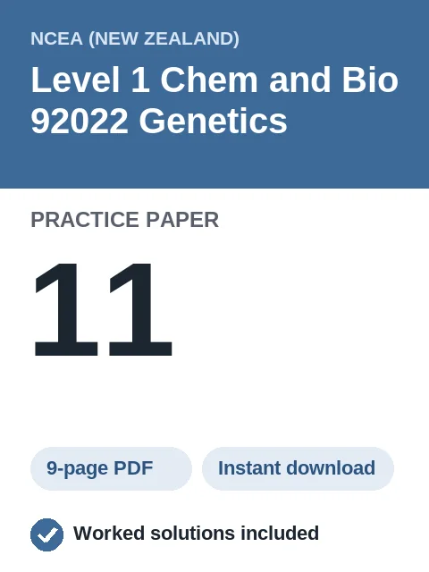 NCEA Level 1 Chem and Bio 92022 Genetics Practice Paper 11