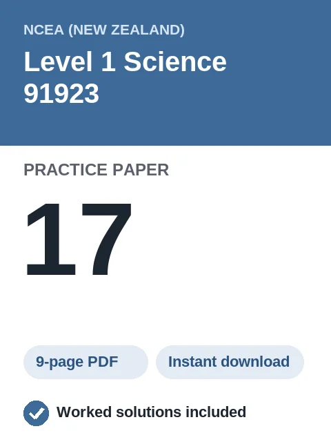 NCEA Level 1 Science 91923 Practice Paper 17
