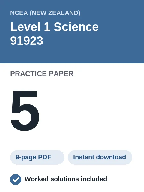 NCEA Level 1 Science 91923 Practice Paper 5