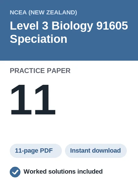 NCEA Level 3 Biology 91605 Speciation Practice Paper 11