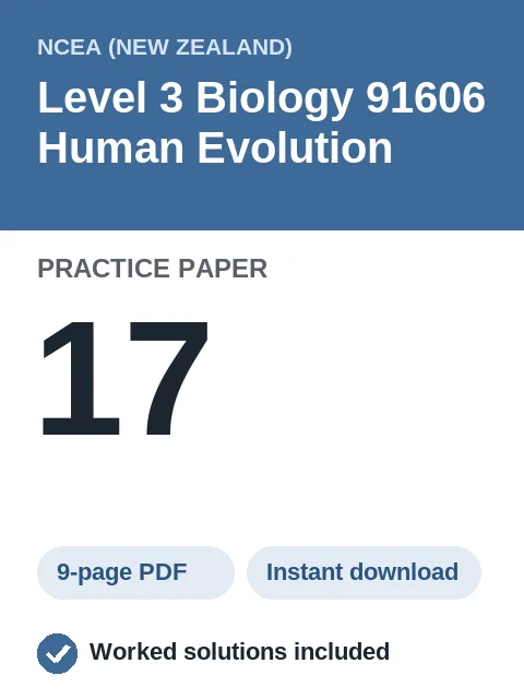 NCEA Level 3 Biology 91606 Human Evolution Practice Paper 17