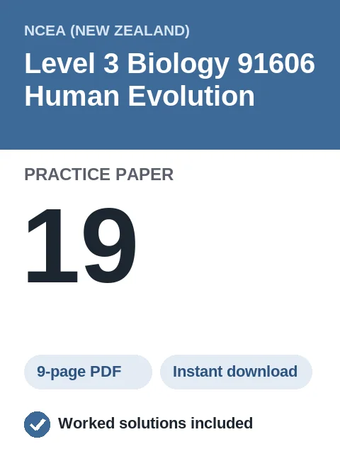 NCEA Level 3 Biology 91606 Human Evolution Practice Paper 19
