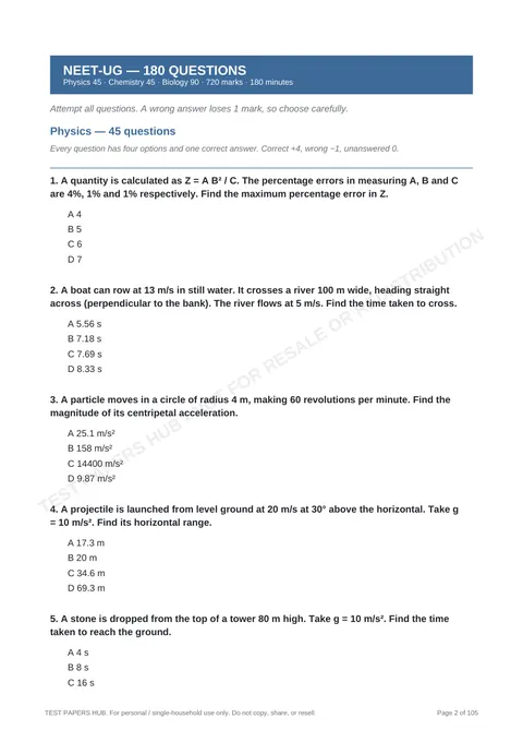 Questions preview