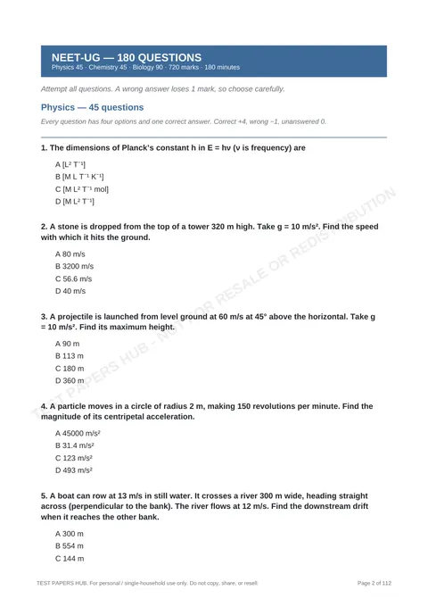 Questions preview