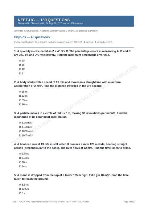 Questions preview
