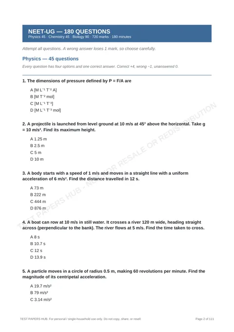 Questions preview