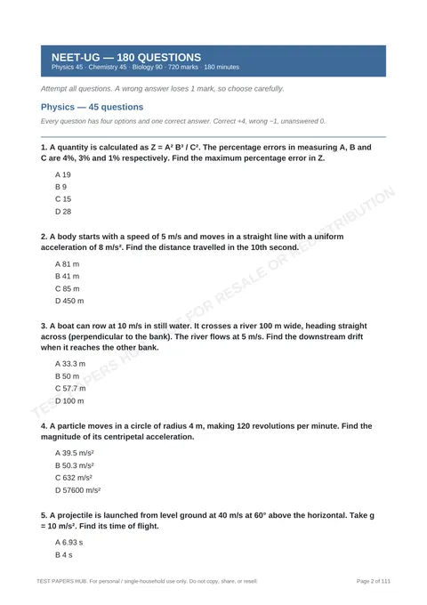 Questions preview