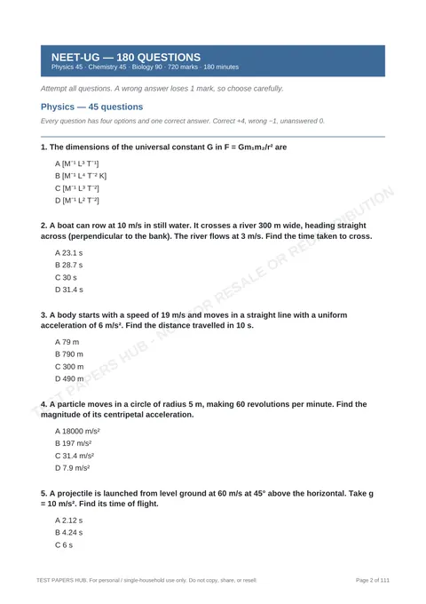 Questions preview