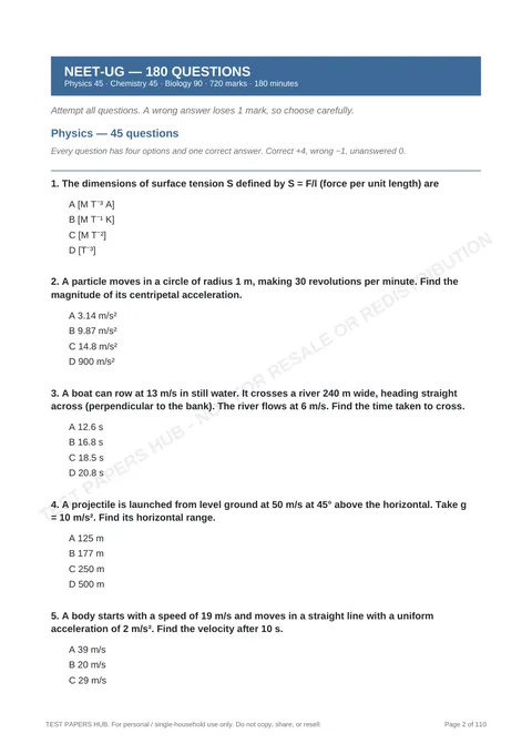 Questions preview