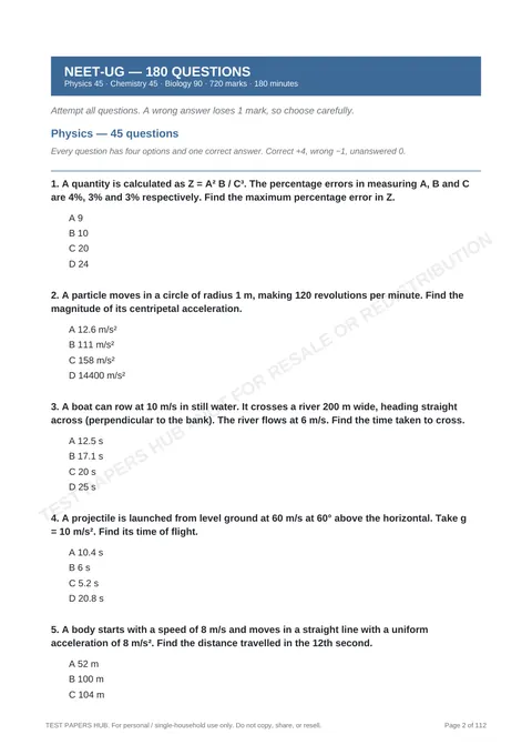 Questions preview