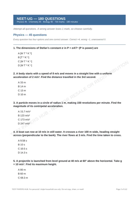 Questions preview