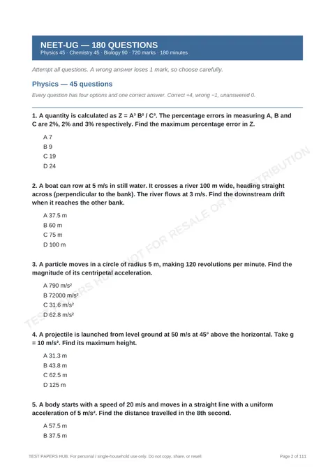 Questions preview
