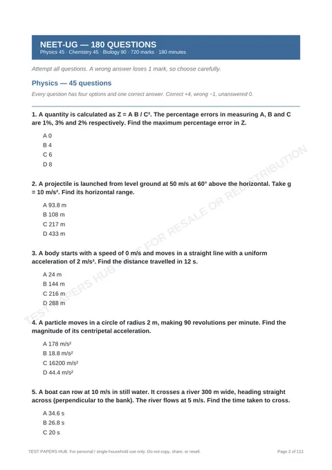 Questions preview
