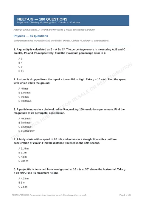 Questions preview