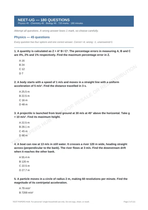 Questions preview