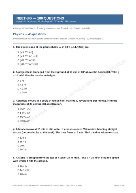 Questions preview