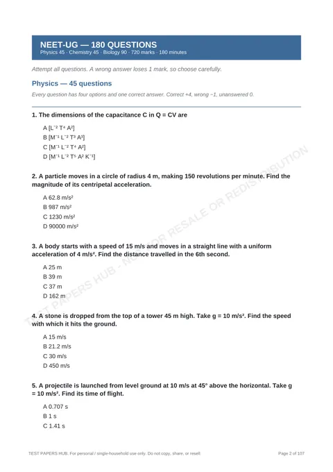 Questions preview