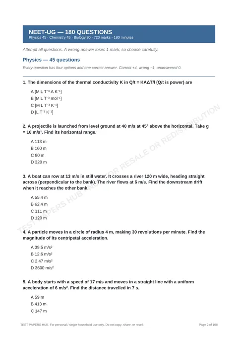 Questions preview