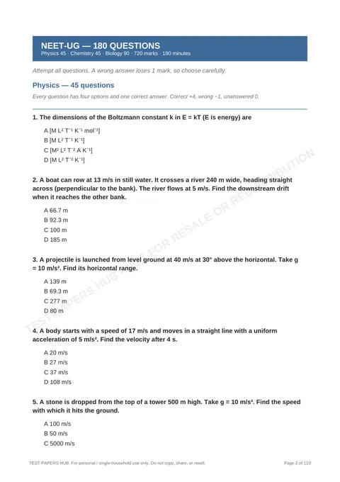 Questions preview